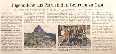 Jugendliche aus Peru in Gehrden